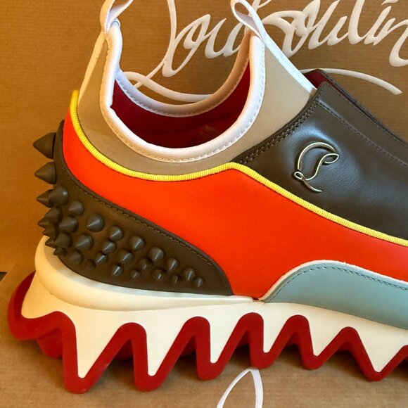 Christian Louboutin 1240429 Men's Sharkyloub SP Spikes Leather Sneakers, 43 45 - Picture 7 of 16